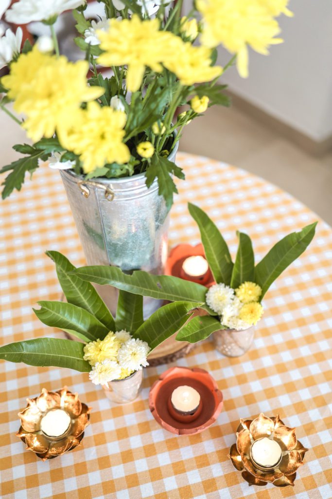 Diwali lights and table decor 