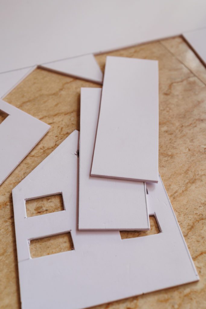 Steps to Make Christmas Village using foam board