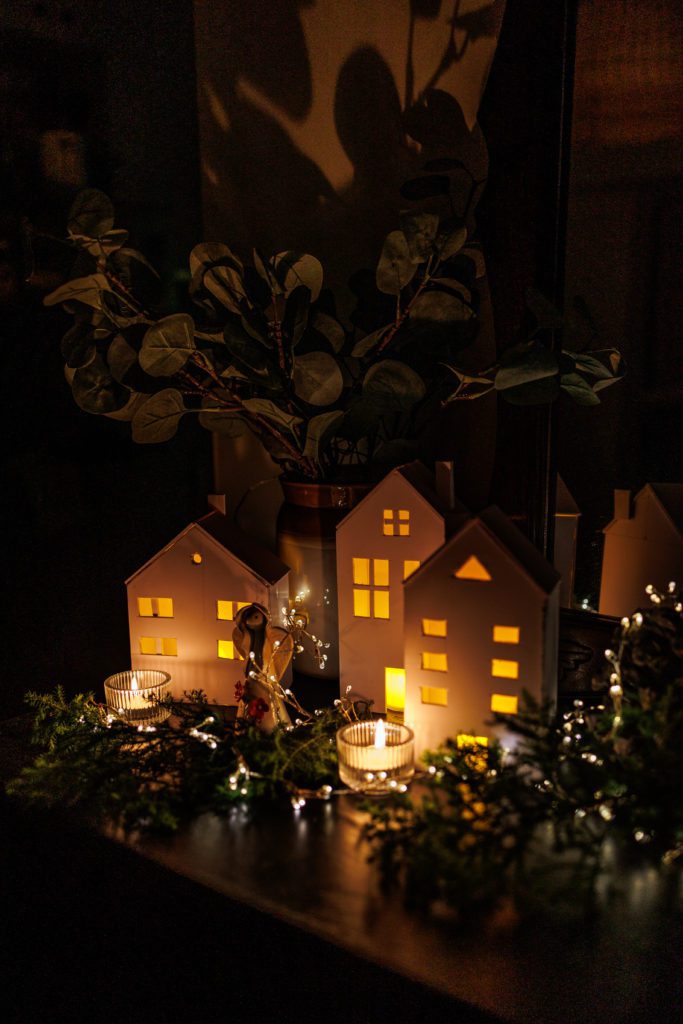 DIY Christmas Village using foam board