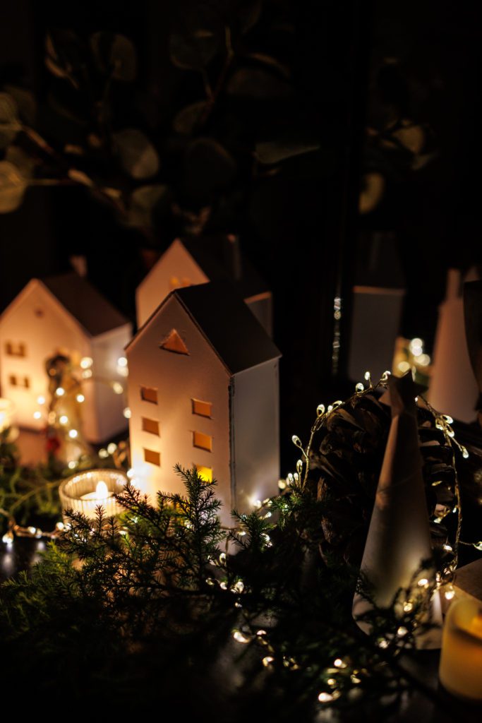 DIY Christmas Village using foam board