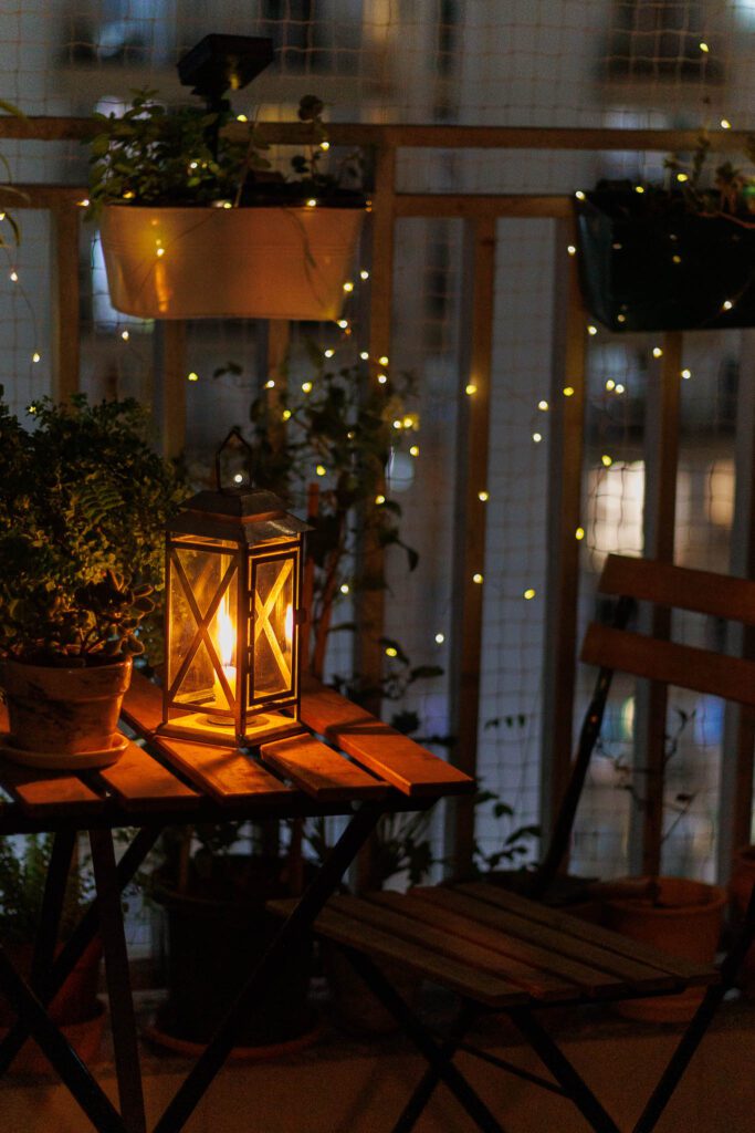 Solar powered Fairy lights for balcony garden