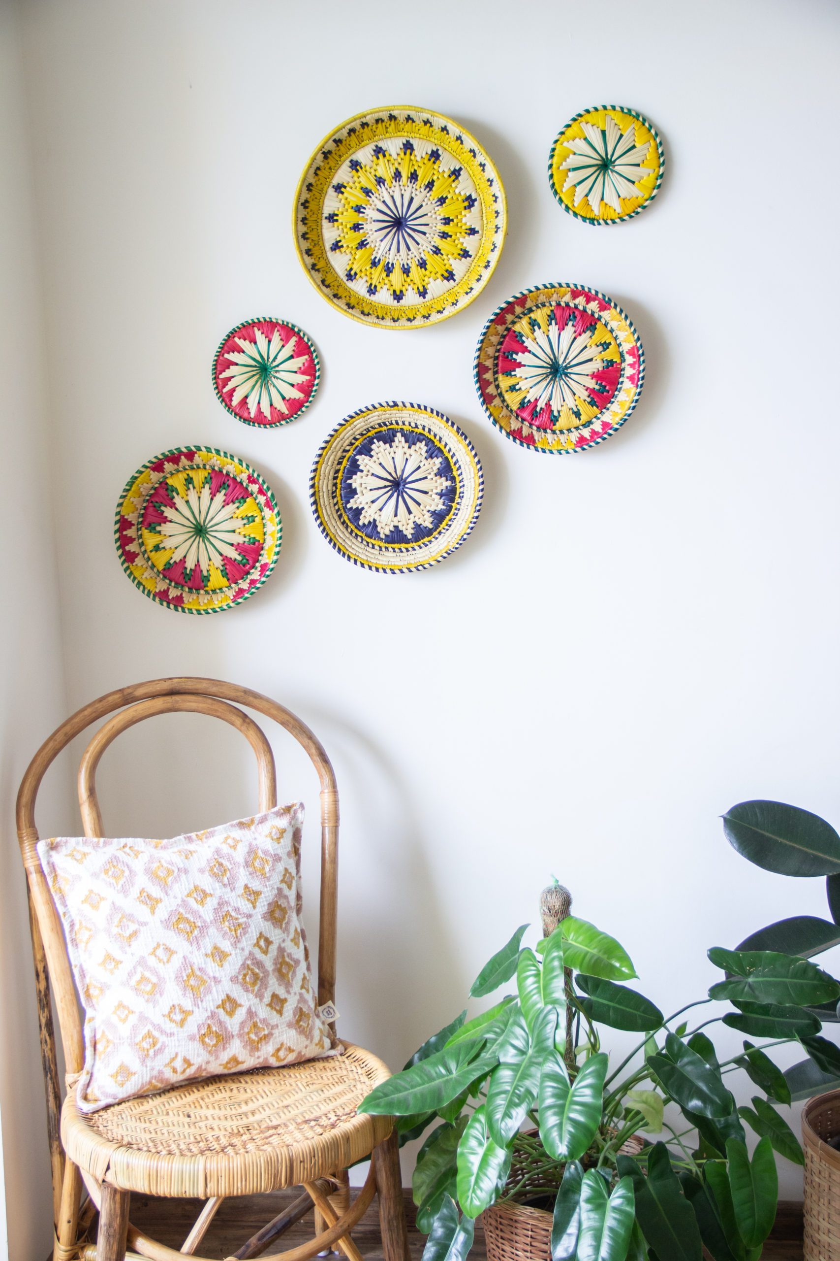 Woven Basket Gallery Wall in our Home 