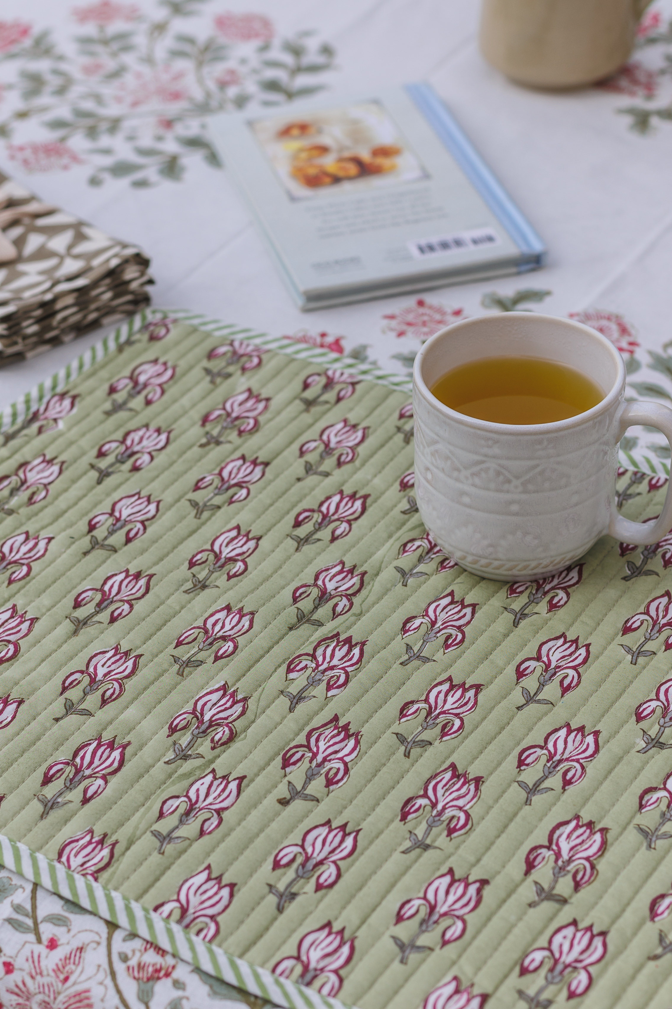 Block print Placemats in dining room