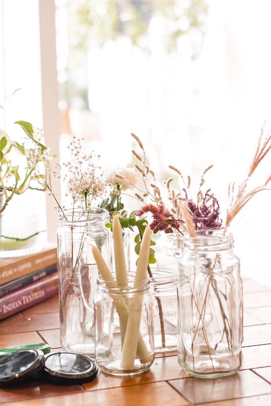 Vignette with Mason Jars