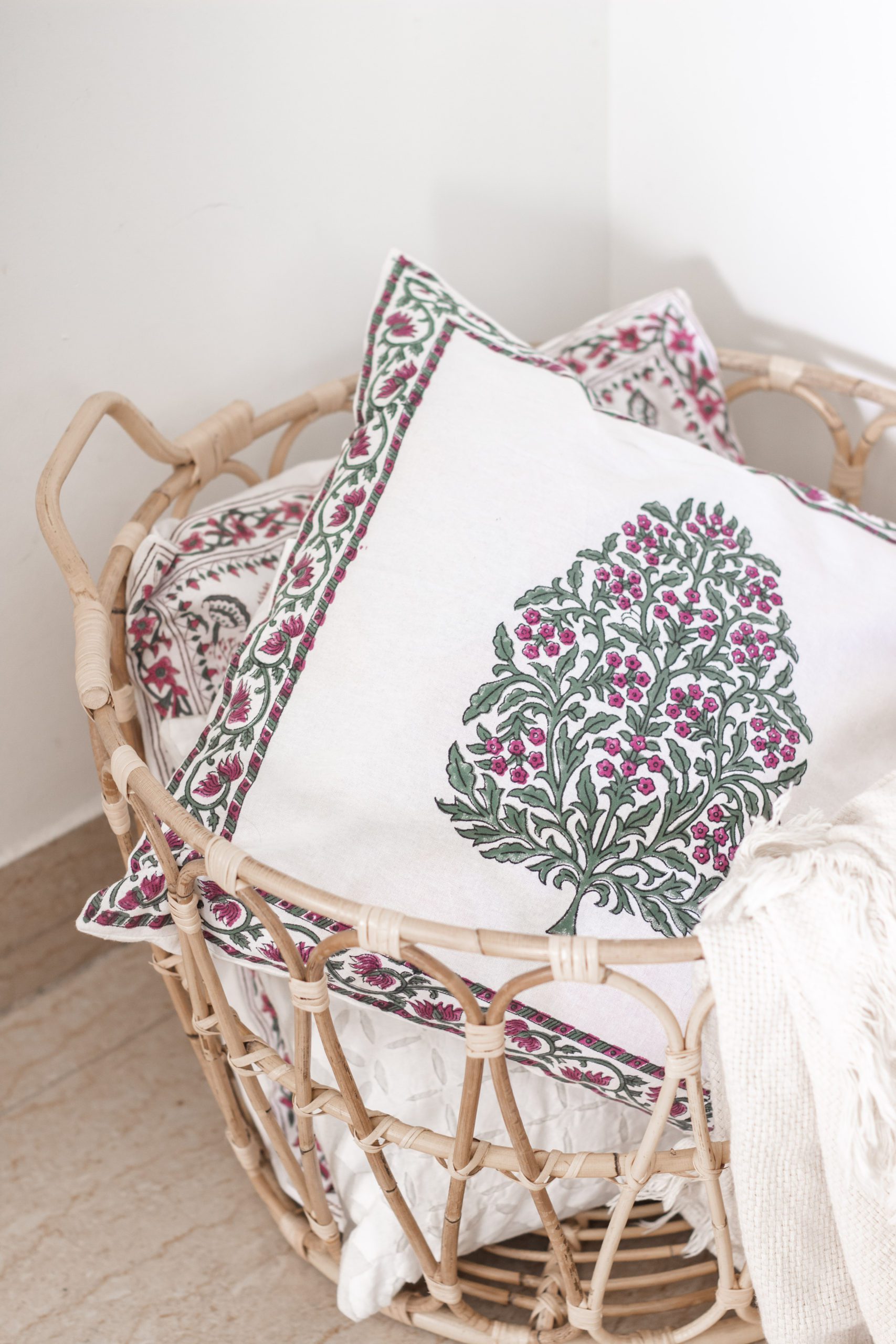 Block print cushion covers