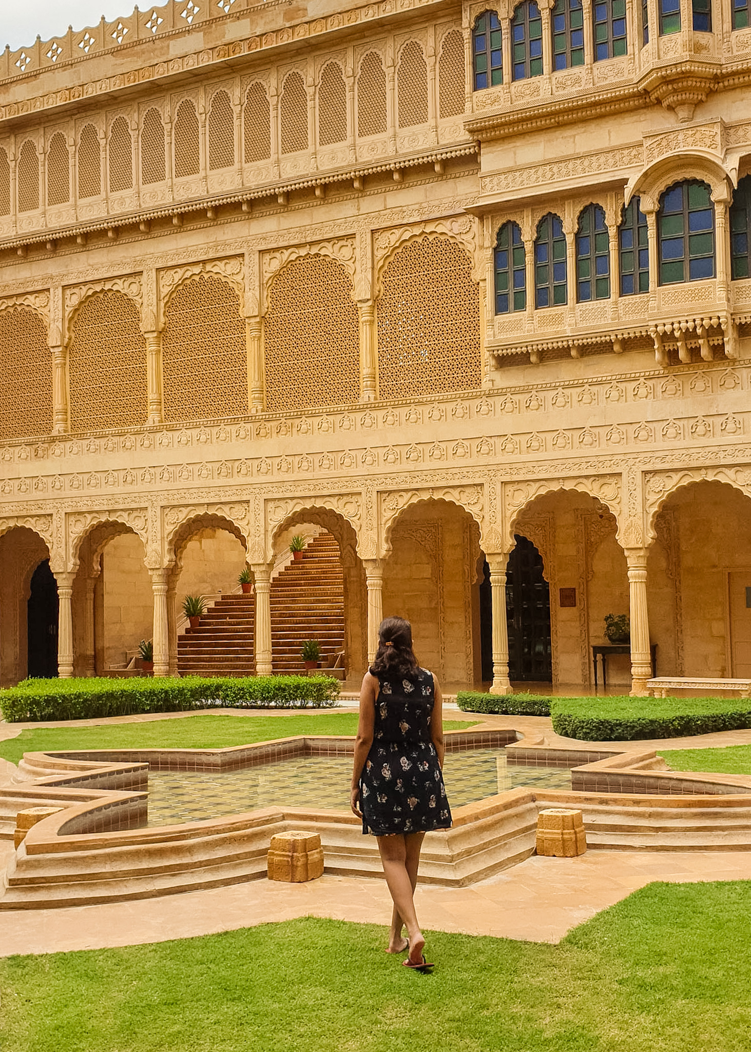 In the Magnificent Courtyard of Suryagarh, Jaisalmer
