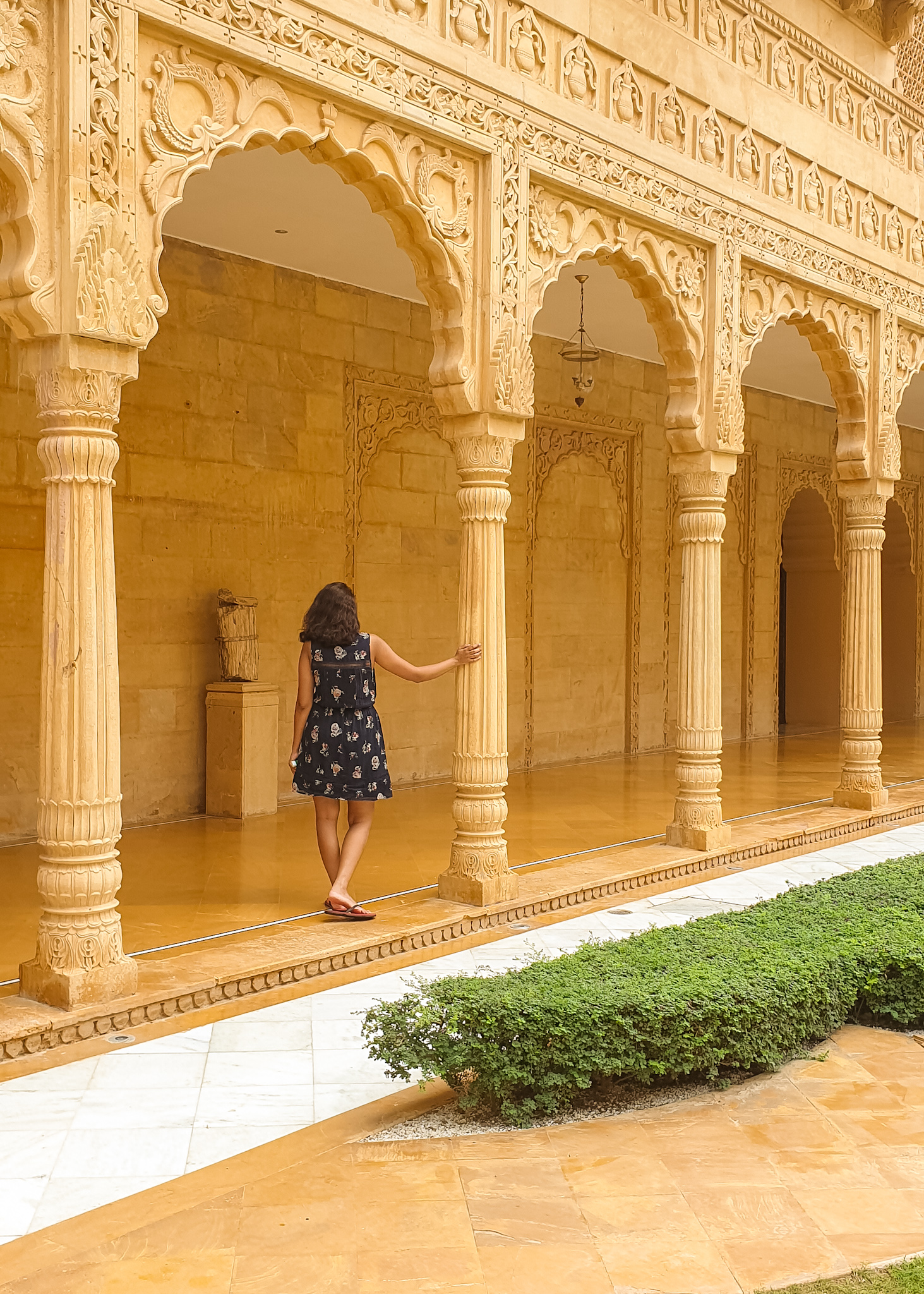 In the Magnificent Courtyard of Suryagarh, Jaisalmer