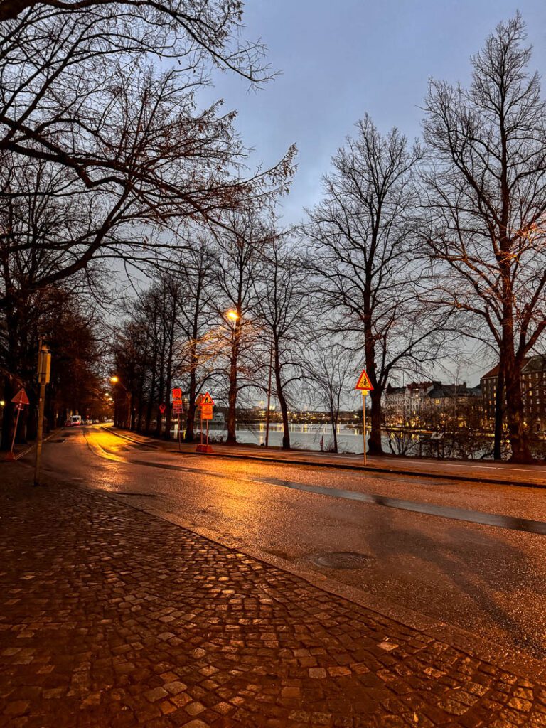 Helsinki city under the Christmas lights