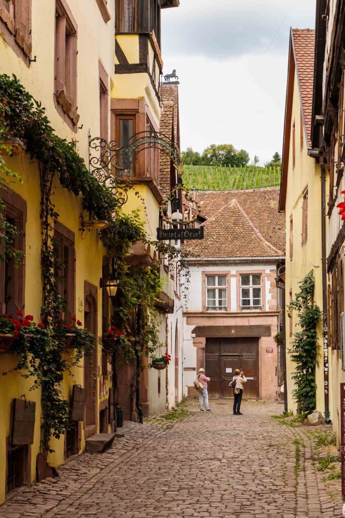 Cobblestone streets in Riquewihr 